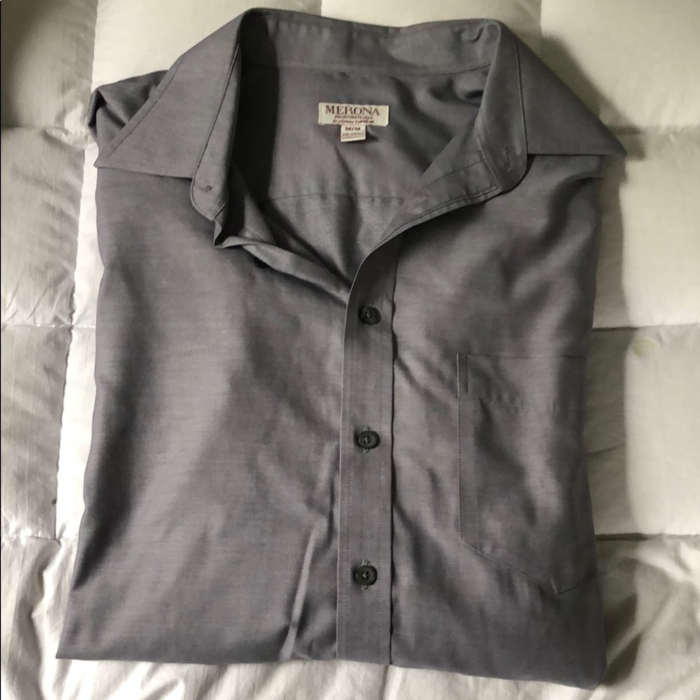 Merona Long Sleeve Button Down (Grey)